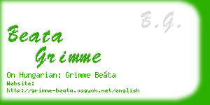 beata grimme business card